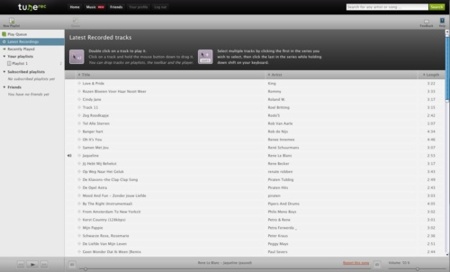 Tunerec, crea y comparte tu biblioteca musical online