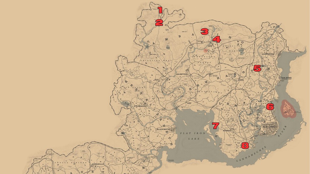 Mapa Presas Rdr2 Localización de todas las Tumbas en Red Dead Redemption 2 - Red Dead ...