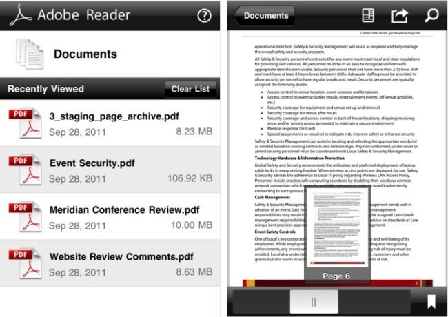 Adobe Reader en iOS