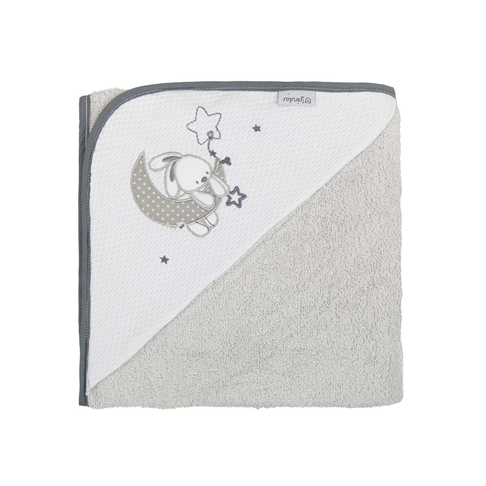 Maxicapa de baño (100x100) Bimbipirulos Jungla en blanco y gris