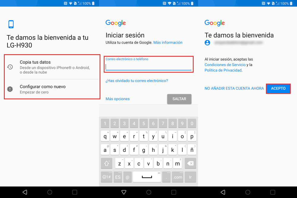 Configuracion Nuevo Android
