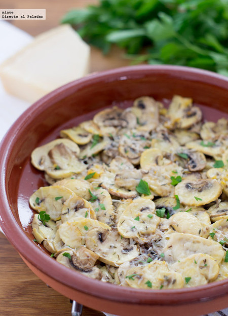 Receta de champiñones gratinados con un toque de tomillo y limón