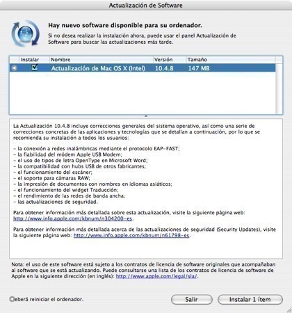 Mac OS X 10.4.8 ya disponible