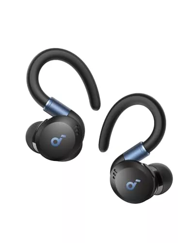 Soundcore Sport X20 Auriculares inalámbricos Deportivos cancelación de Ruido, Ganchos giratorios y Extensibles, Graves Profundos, Impermeables IP68, Resistentes al Sudor y al Polvo,Larga reproducción