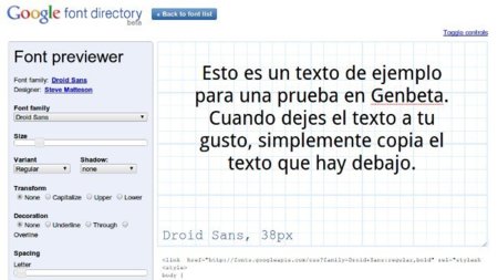 Font previewer: previsualiza las fuentes de Google antes de usarlas