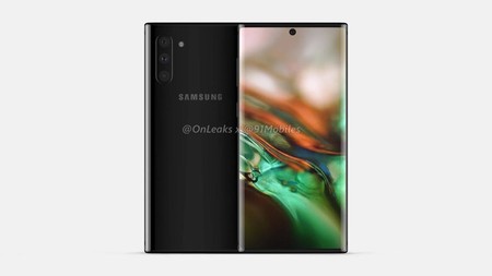 El Samsung Galaxy Note 10 se filtra en unos renders y deja ver su agujero en la pantalla