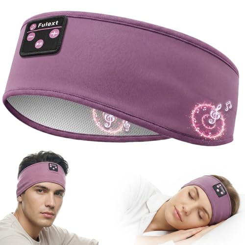 Fulext Auriculares para Dormir Bluetooth Deportes Diadema Deportiva Auriculares con HD Estéreo Altavoces para DeportesDormir de Lado y Relajación (Morado)