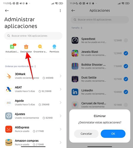 Xiaomi アプリをアンインストールする