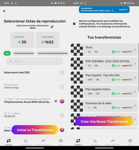Transferencia Listas Spotify