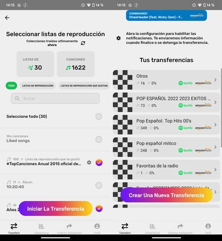 Spotify プレイリストを転送する