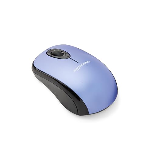 Amazon Basics - mouse óptico inalámbrico para computadora de 2,4 GHz con receptor nano USB