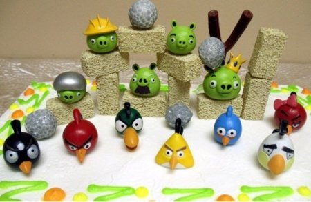 Completo set para decorar tu tarta con una escena de Angry Birds