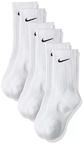 NIKE Everyday, Calcetines Unisex Adulto, Blanco, M Paquete De 3
