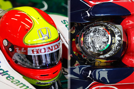 Vettel y Barrichello estrenan casco especial