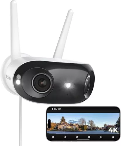 Reolink Elite WiFi, 4K Camara Vigilancia WiFi Exterior con Doble Lente