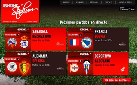 Gol Stadium, nuevo portal de emisión de encuentros de fútbol bajo suscripción