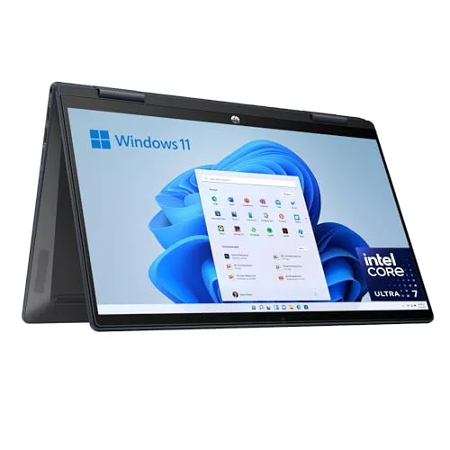 HP Pavilion x360 14-ek2004ns - Ordenador portátil de 14" Full HD Intel Core 7, 16GB RAM, 512GB SSD, Intel Iris Xe Graphics, Windows 11, Azul - Teclado QWERTY Español