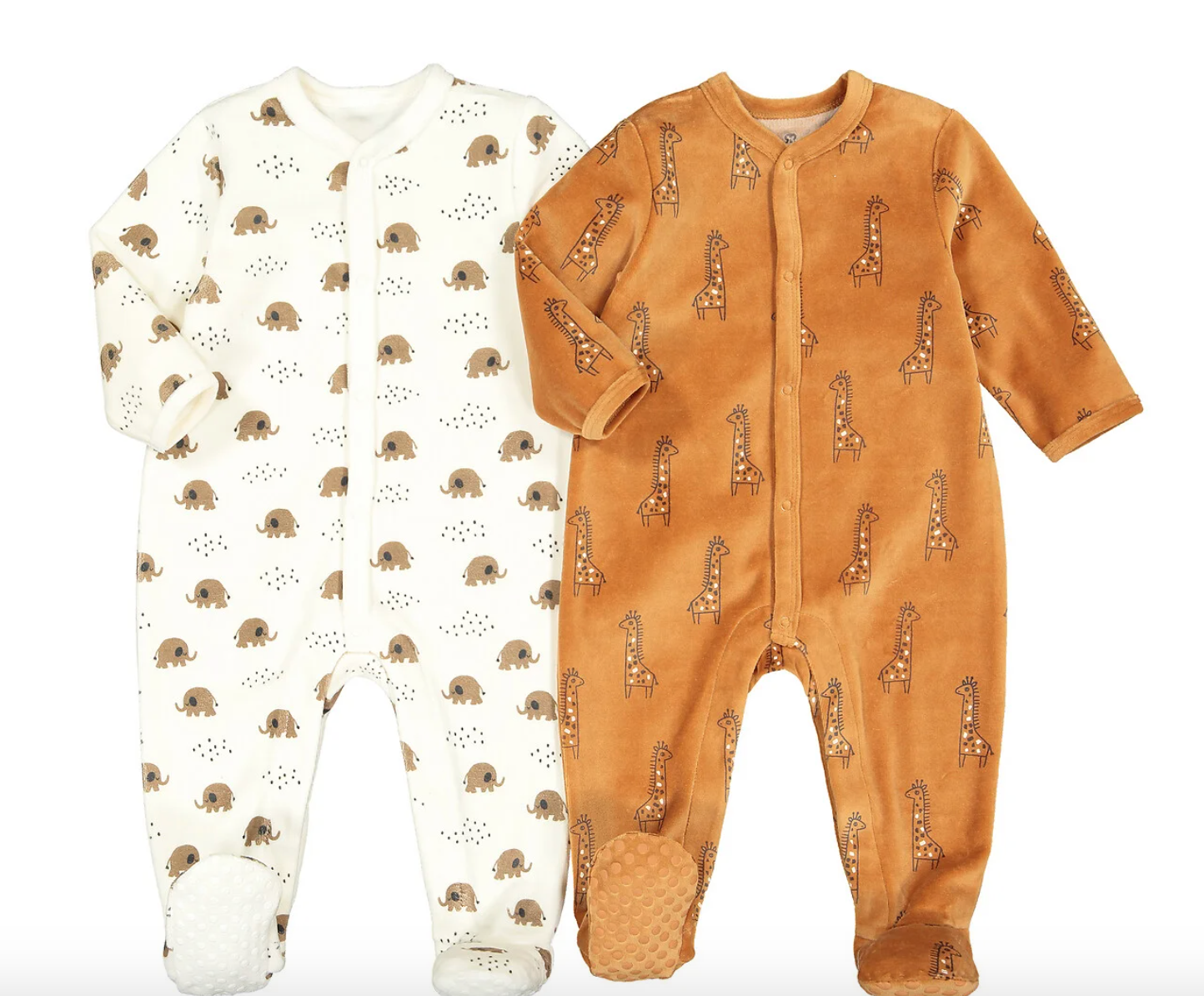 Lote de 2 pijamas de una pieza de terciopelo