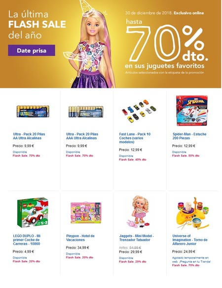 Toys 'r us nos ofrece descuentos de hasta el 70% en la última flash sale del año