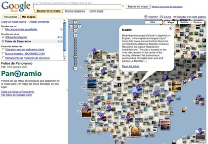 Google Maps ahora con fotos de Panoramio y definiciones de lugares de la Wikipedia