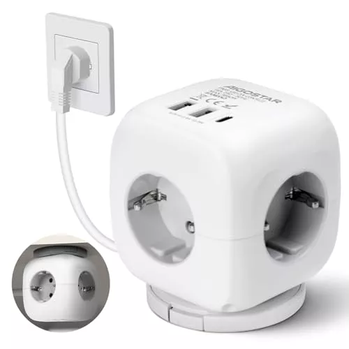 Aigostar Cubo Regletas Enchufes con Interruptor Regleta 3 Tomas