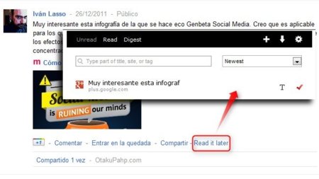 Envia a Read it later publicaciones de Google+ con un solo clic desde Chrome