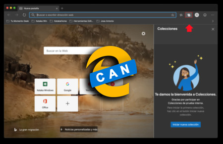 Edge se actualiza en el canal Canary mejorando las colecciones: ahora se pueden abrir todas las pestañas a la vez