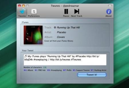 Twunes, otro completo programa para enviar a Twitter la canción que escuchas