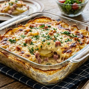 Cómo hacer unas papas a la crema con jamón y queso: una receta deliciosa y fácil de preparar sin horno