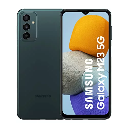 Samsung Galaxy M23 5G (128 GB) グリーン - Android 携帯電話、SIM カードなし、4 GB RAM 搭載スマートフォン (スペイン語版)