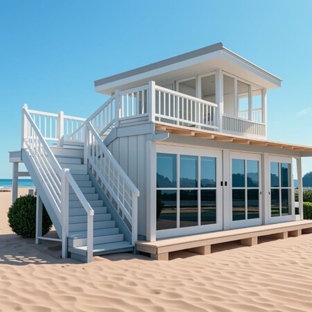 Casas modulares prefabricadas personalizadas para adultos, casa pequeña plegable con sala de estar, ampliable pequeña casa con cenador y escaleras al aire...