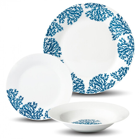 Vajilla De Porcelana De 18 Piezas Carrefour Home Ocean Sea