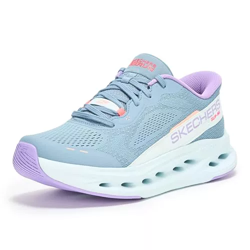 Skechers MAX Cushioning Glide Step Caledonia - Tenis sin Cordones para Mujer, Pizarra, 35 EU