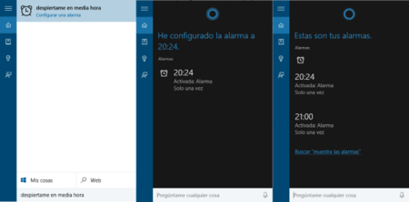 Cortana Alarmas