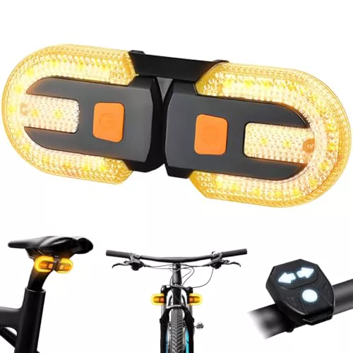 Luz Trasera Bicicleta Potente LED con Intermitentes y Mando – Luz Bicicleta Trasera Recargable USB, IPX4 Impermeable – Luces para Bicicletas, Luz Trasera Bicicleta Seguridad