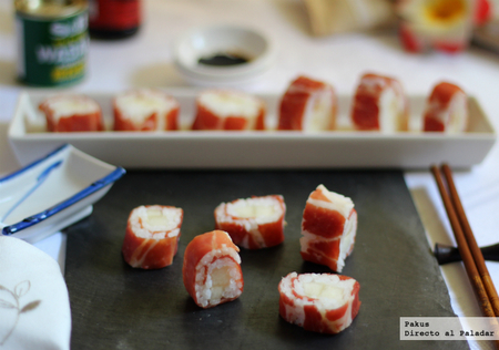 Makis de melón con jamón. Receta