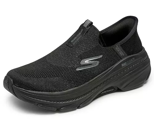 Skechers MAX Cushioning Arch Fit 2.0 Cambridge Hands Free Slip-ins, Zapatillas Mujer, Black Textile/Trim, 38 EU