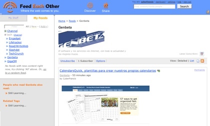 Feed Each Other, otra red social relacionada con los canales rss