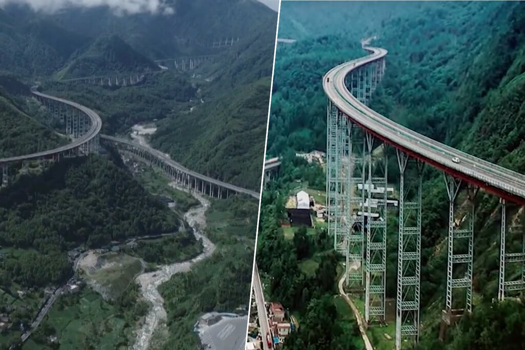 China tiene una carretera que parece una montaña rusa: la "autopista al cielo" es un monstruo de 270 viaductos y 25 túneles 