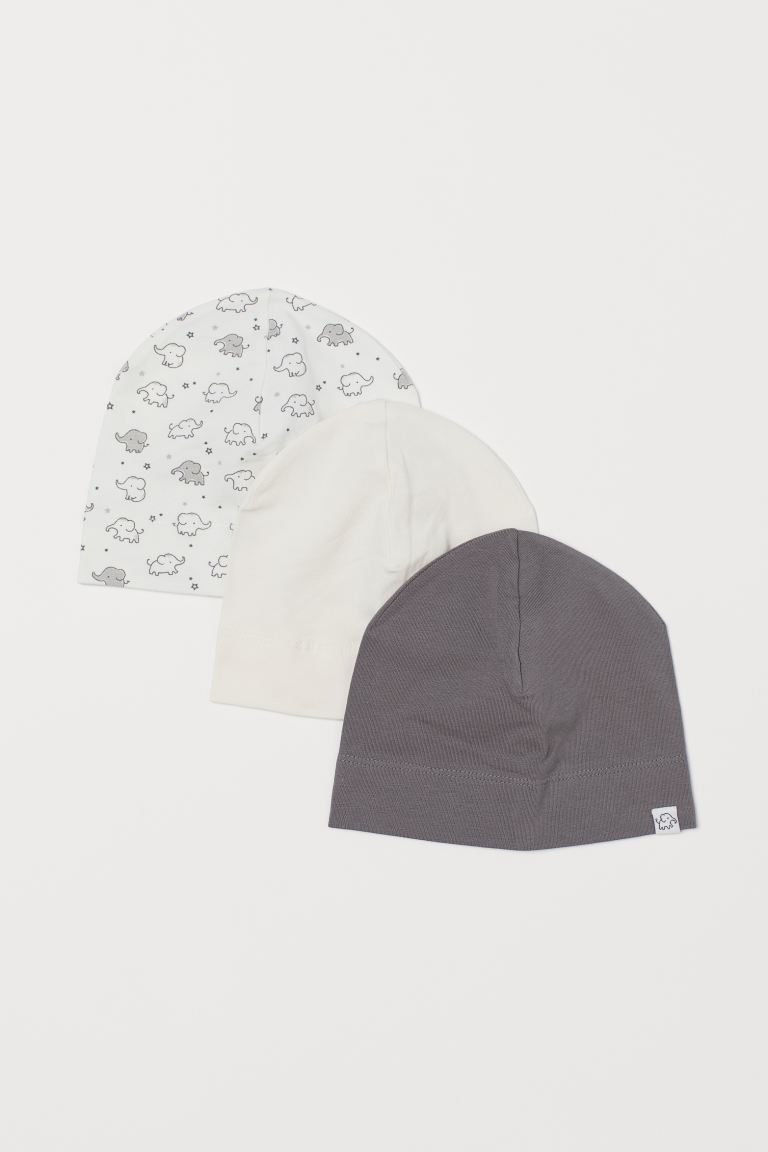 Gorritos de algodón con estampado de elefantes