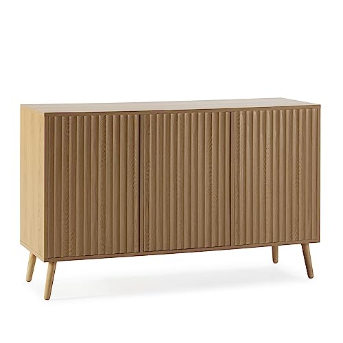 HOMN LIVING Aparador Lluvia 3 Puertas Color Roble