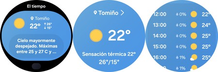 widget del tiempo en el reloj