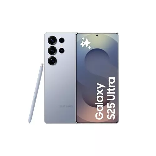 Samsung Galaxy S25 Ultra 512GB Teléfono Móvil con IA, Galaxy AI, 12GB RAM, Cámara 200MP, Dual SIM, IP68, Garantía del Fabricante 3 Años + 1 Año Extra, Titanio Azul (Versión Española)
