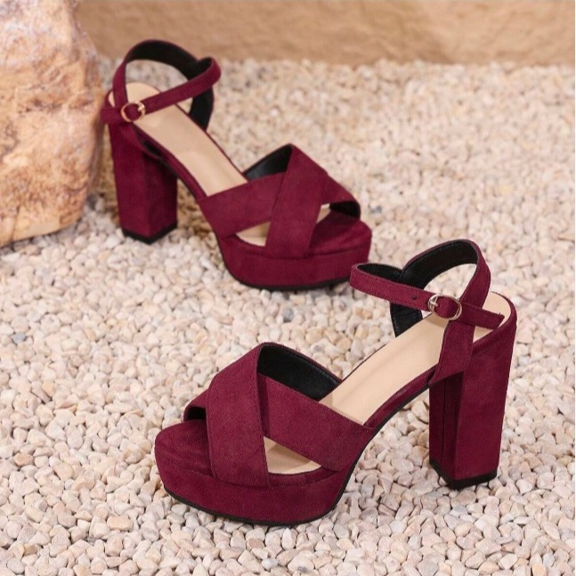 Sandalias de tacón grueso con plataforma