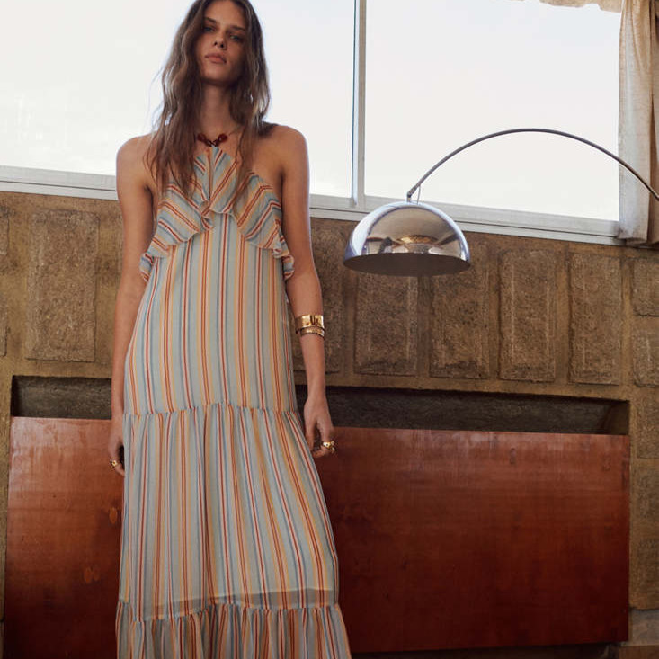 Vestido rayas volantes