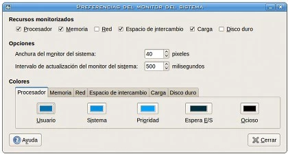 Monitor del Sistema en Gnome