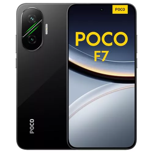 XIAOMI POCO F7 - Smartphone de 12+512GB, Cámara Sony de 50 MP con OIS, Pantalla AMOLED de 6,83'' 1.5K a 120Hz, Snapdragon 8s Gen 4, Hypercharge 90W, Cargador no Incluido, Negro (Versión ES)