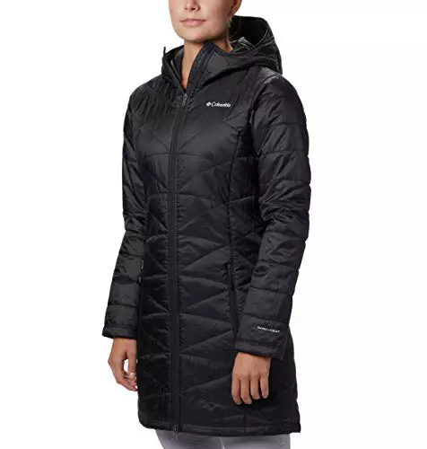 Columbia Chaqueta con capucha Mighty Lite para mujer, Negro -, M