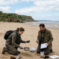 Geólogos han estudiado la arena de una de las playas de desembarco del Día D en Normandía. Descubrieron que el 4% de esta arena sigue compuesta por metralla 