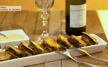 Mini emparedados de calabacín y carne especiada. Receta